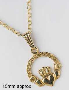 Engraved Claddagh Pendant
