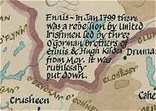 A close-up of part of the Map