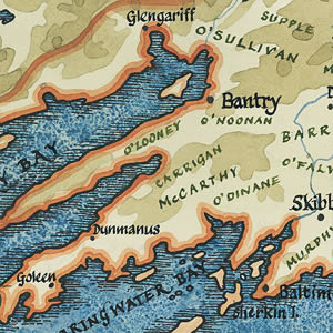 A close-up of part of the Map