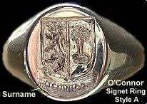 Irish Jewellery Gold Signet Ring with Family Crest