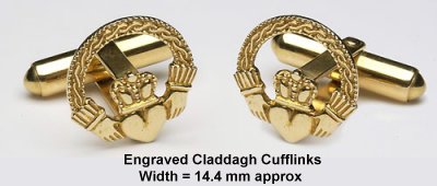Engraved Claddagh Cufflinks