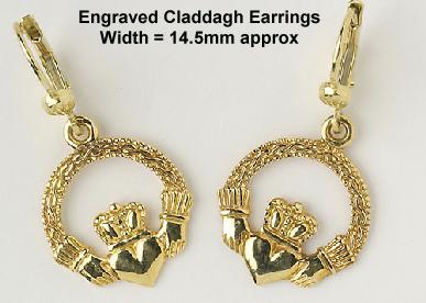 Enrgaved Claddagh Earrings