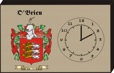 Clock with the O'Brien Family Crest