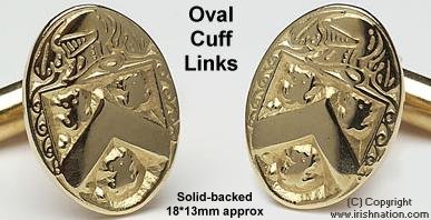 Oval Cuff Link with Family Crest