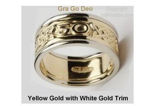 Irish Wedding Ring with Trim: Gra Go Deo