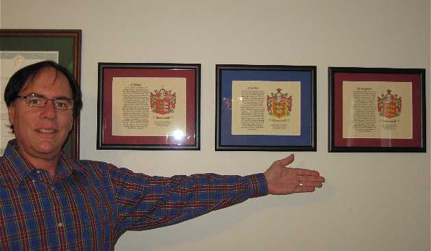 Family Crest Prints on display