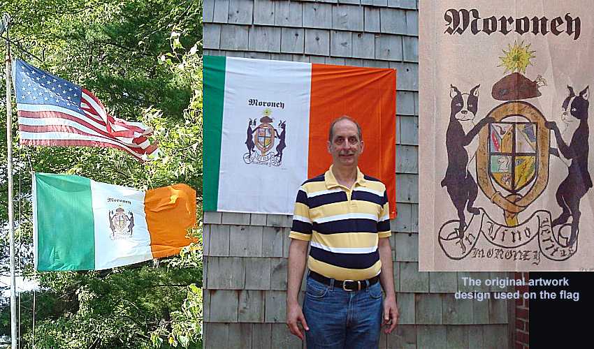 Michael Moroney with his custom-designed family crest flag