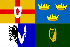 AZ FLAG Ireland 4 Provinces Table Flag 4 x 6 Four Irish Provinces Desk Flag 15 x 10 cm Black Plastic Stick and Base 
