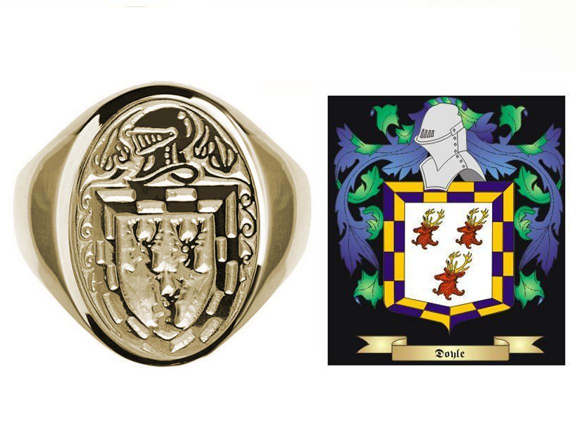 Gents 14K Gold Family Crest Signet Ring